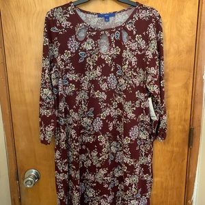 L Red Flower Print Apt 9 Dress